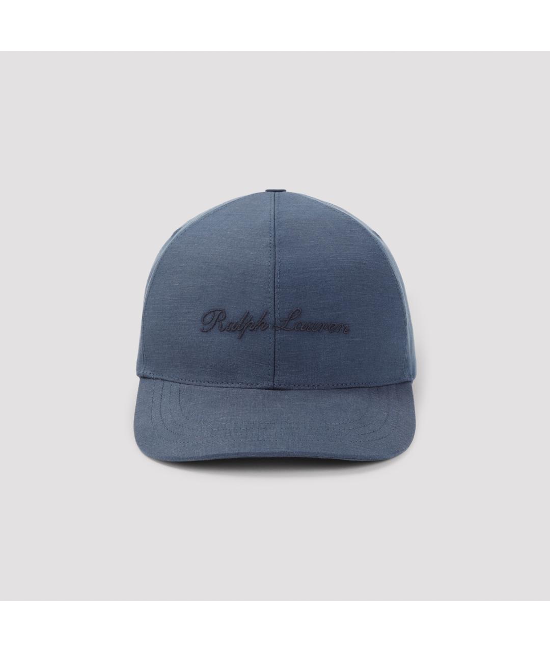 RALPH LAUREN PURPLE LABEL Синяя льняная кепка/бейсболка, фото 2
