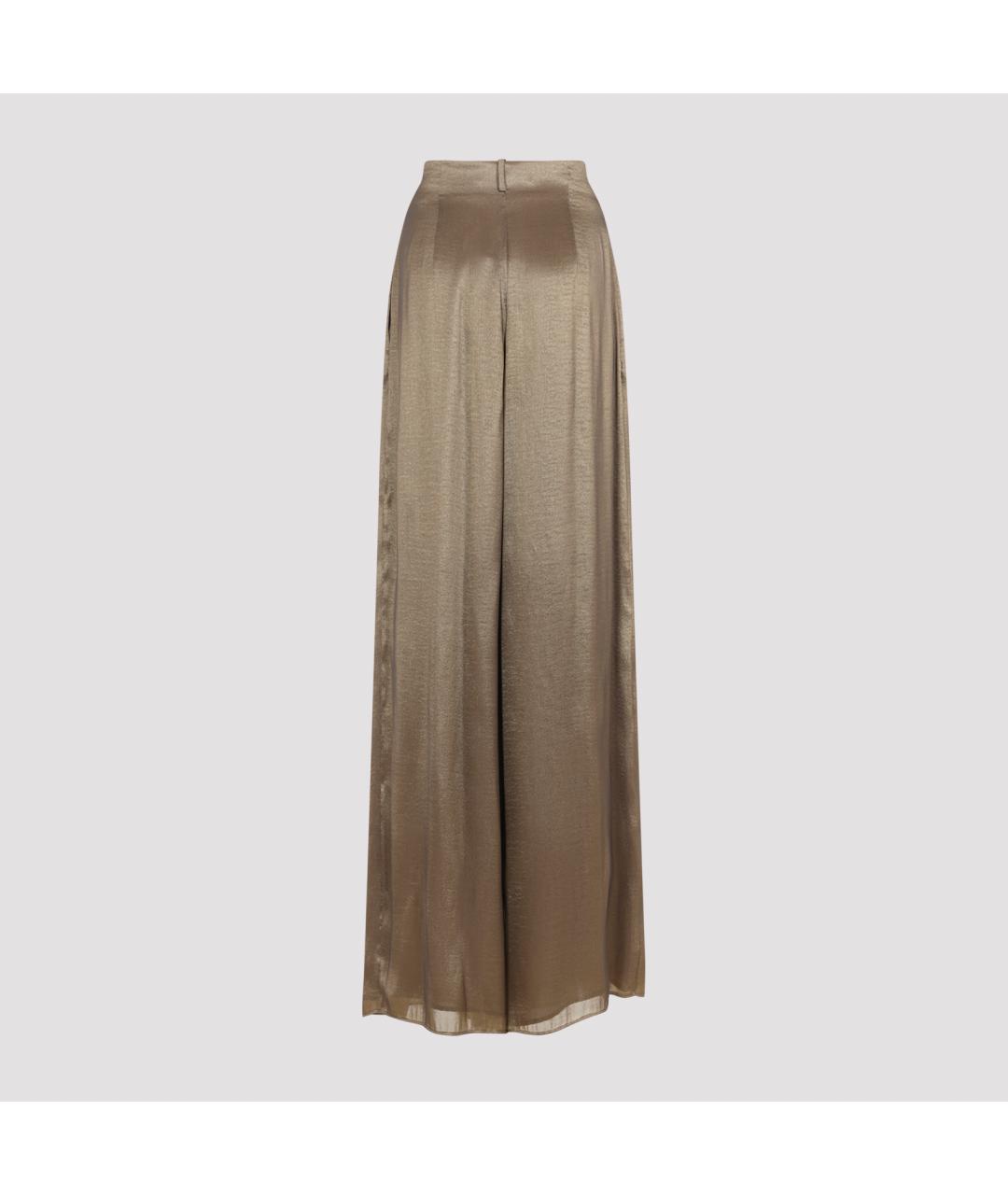 RALPH LAUREN COLLECTION Коричневые полиэстеровые брюки широкие, фото 3