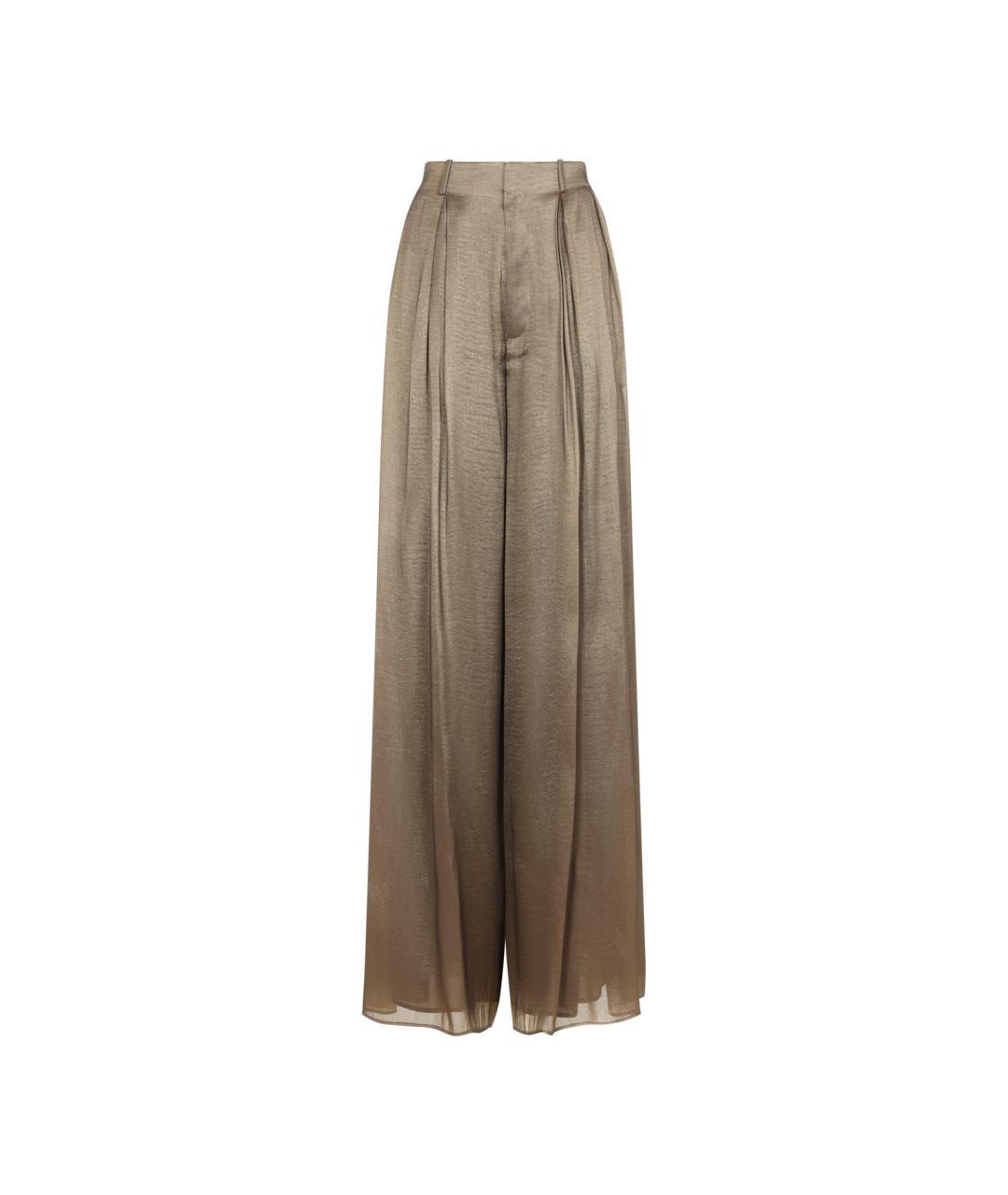 RALPH LAUREN COLLECTION Коричневые полиэстеровые брюки широкие, фото 1