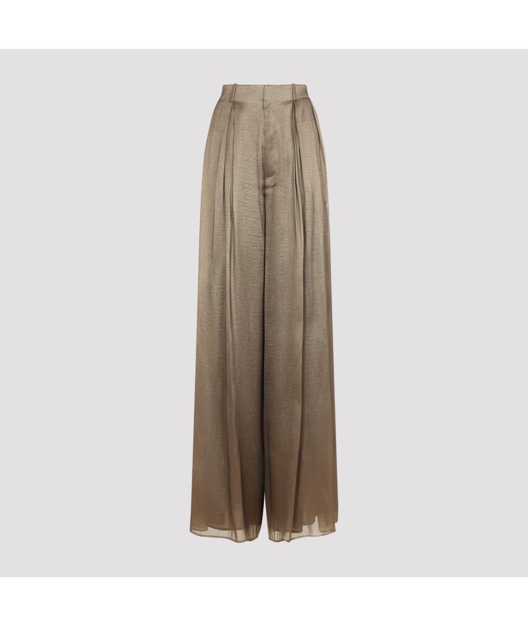 RALPH LAUREN COLLECTION Коричневые полиэстеровые брюки широкие, фото 2