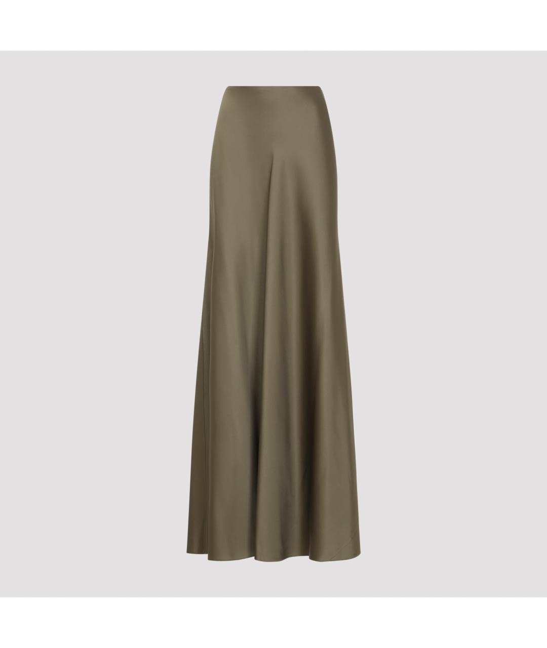 RALPH LAUREN COLLECTION Коричневая ацетатная юбка макси, фото 2