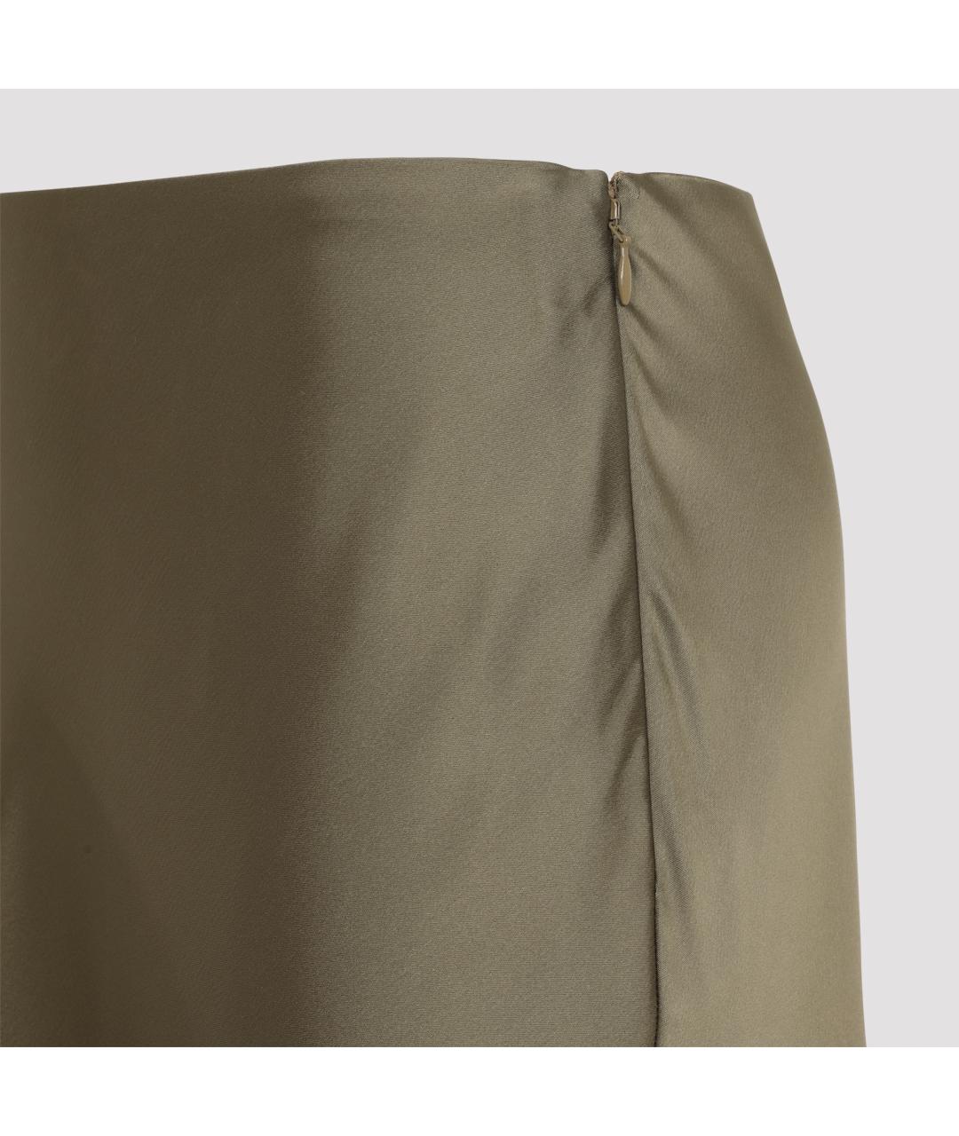 RALPH LAUREN COLLECTION Коричневая ацетатная юбка макси, фото 4