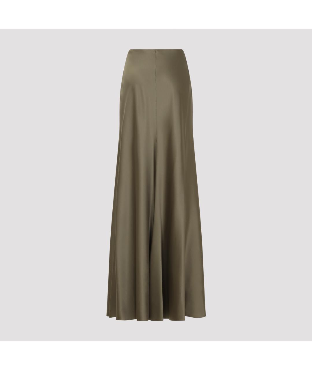 RALPH LAUREN COLLECTION Коричневая ацетатная юбка макси, фото 3