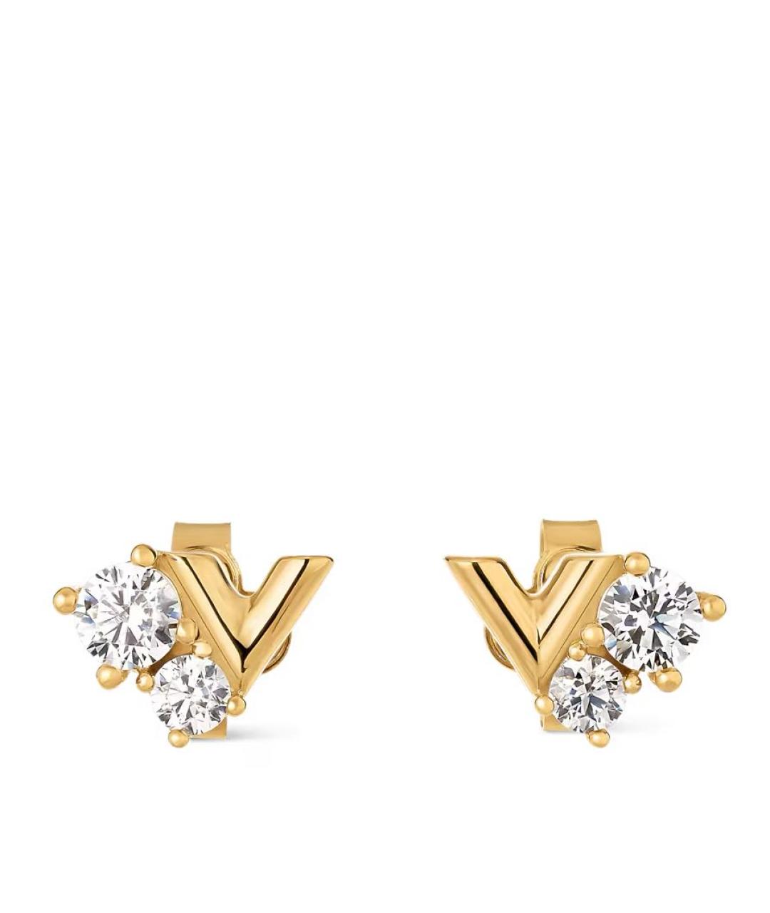 LOUIS VUITTON Золотые металлические серьги, фото 4
