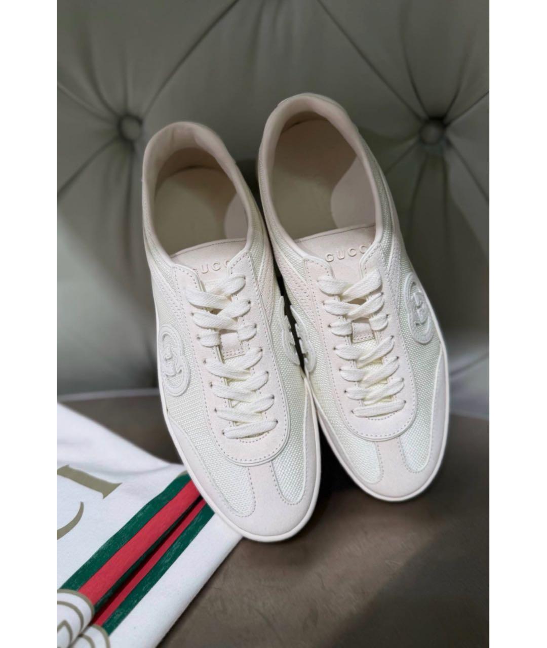 GUCCI Белые замшевые кеды, фото 2