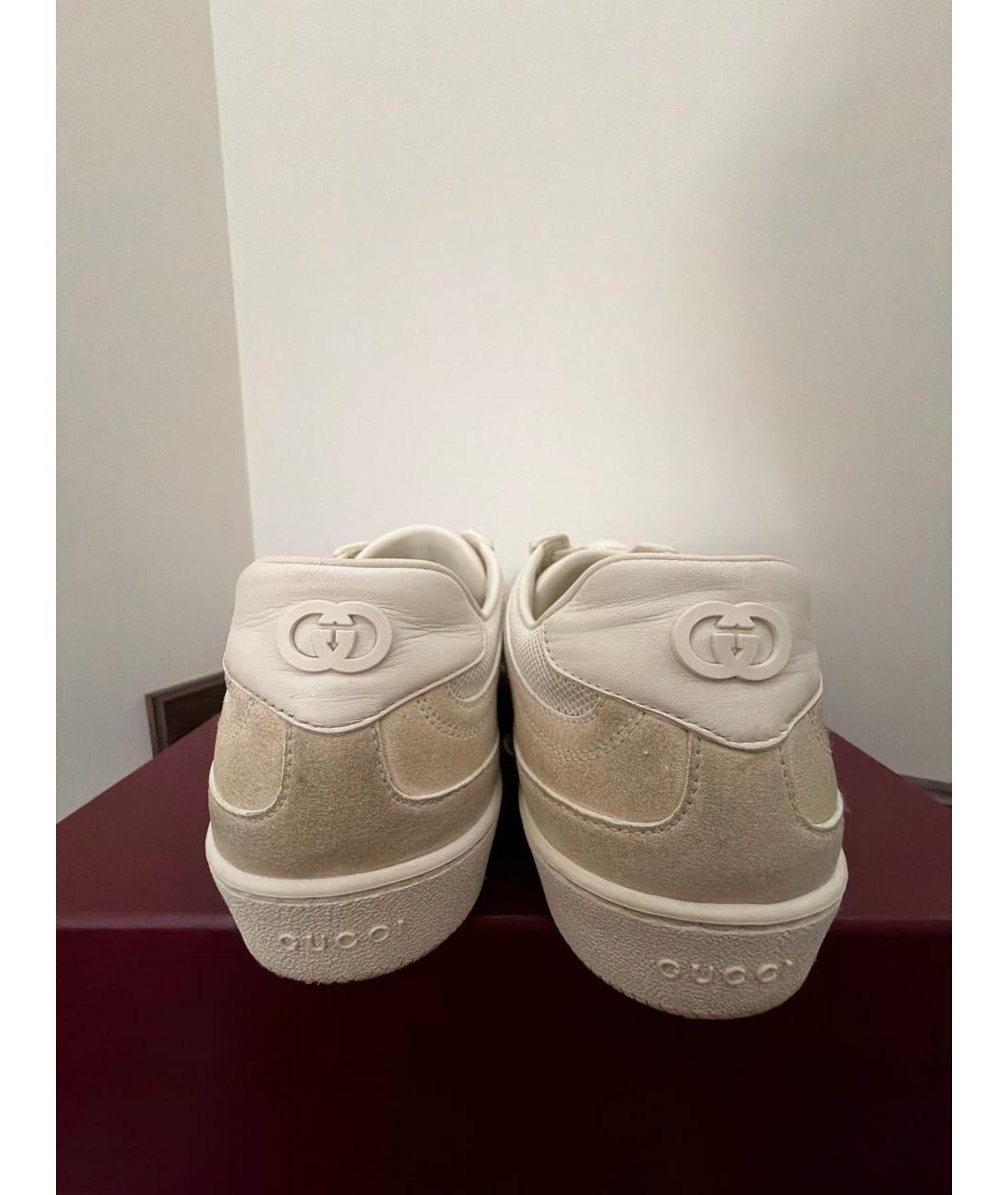 GUCCI Белые замшевые кеды, фото 4