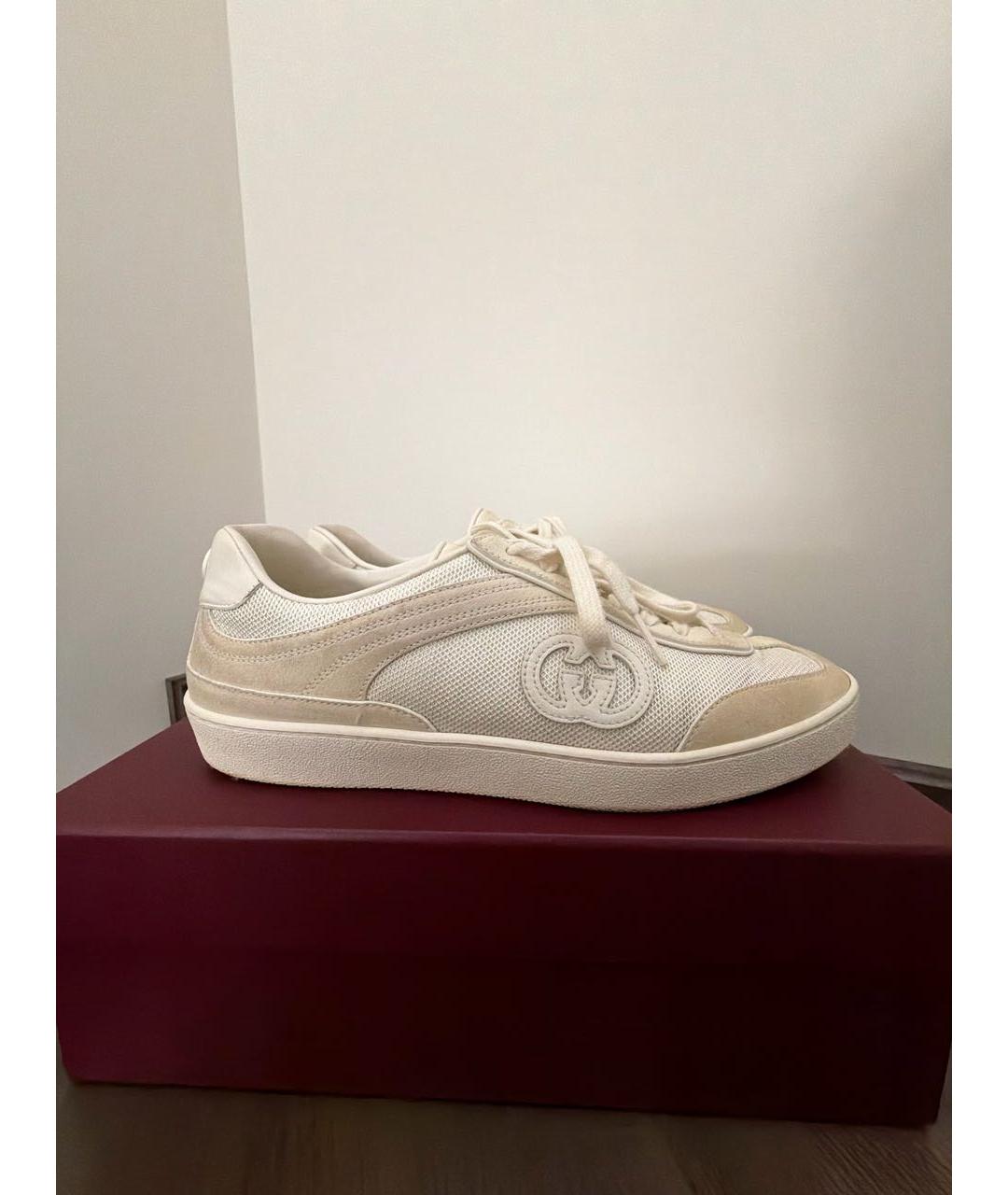 GUCCI Белые замшевые кеды, фото 9