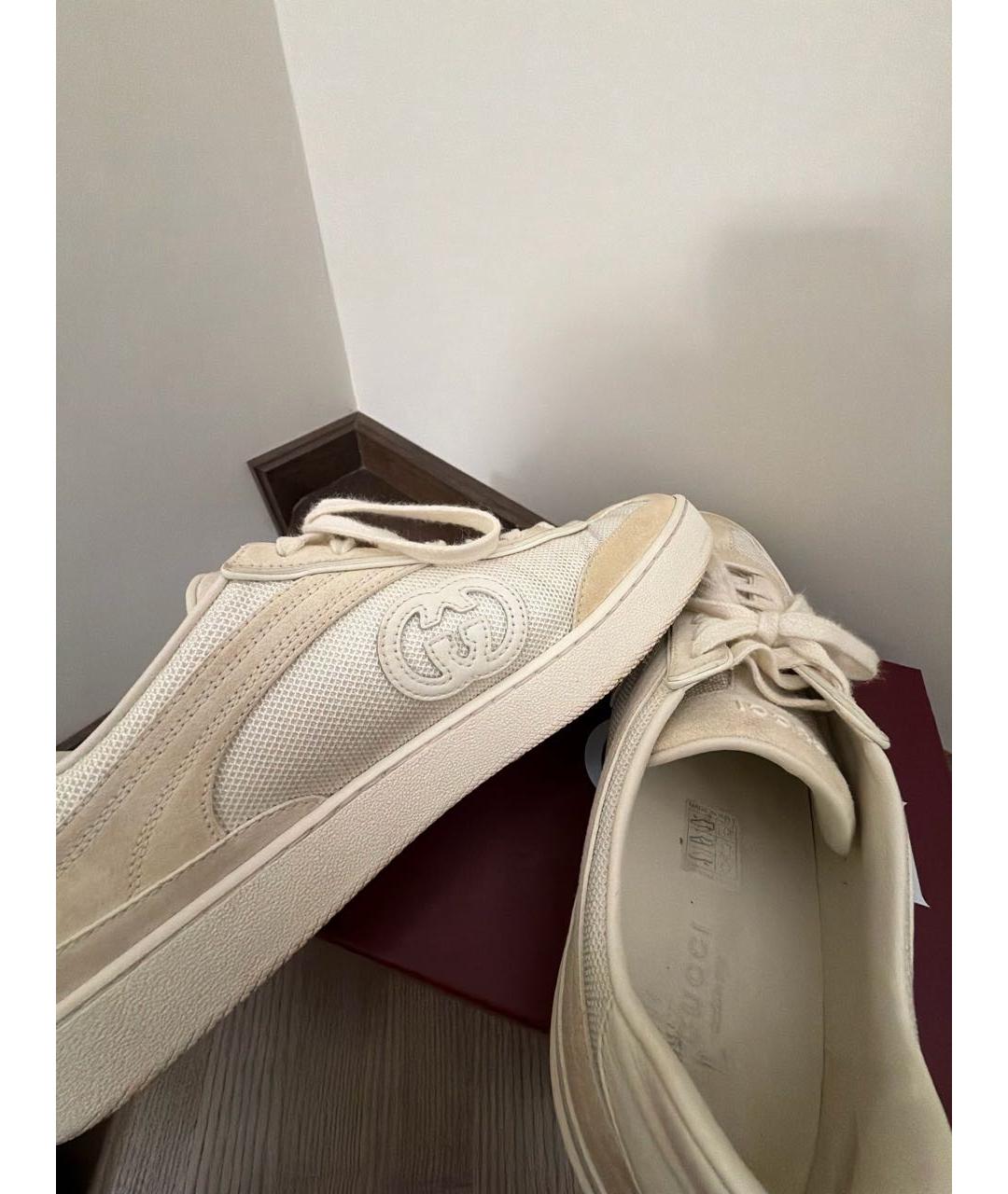 GUCCI Белые замшевые кеды, фото 5