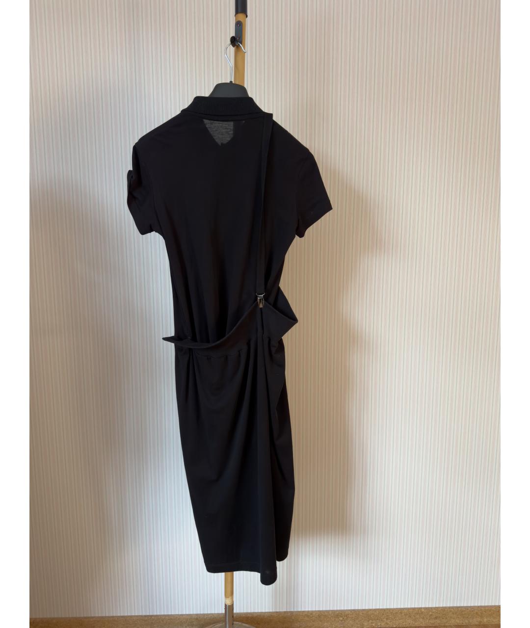 YOHJI YAMAMOTO Черное хлопковое повседневное платье, фото 2