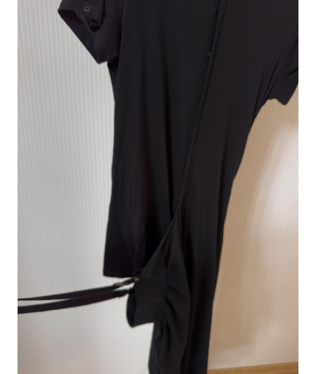 YOHJI YAMAMOTO Черное хлопковое повседневное платье, фото 5