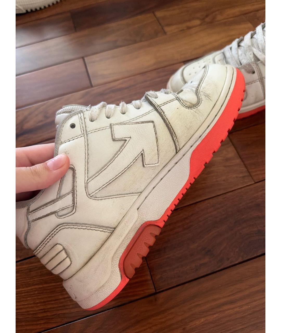 OFF-WHITE Белые кроссовки из искусственной кожи, фото 4
