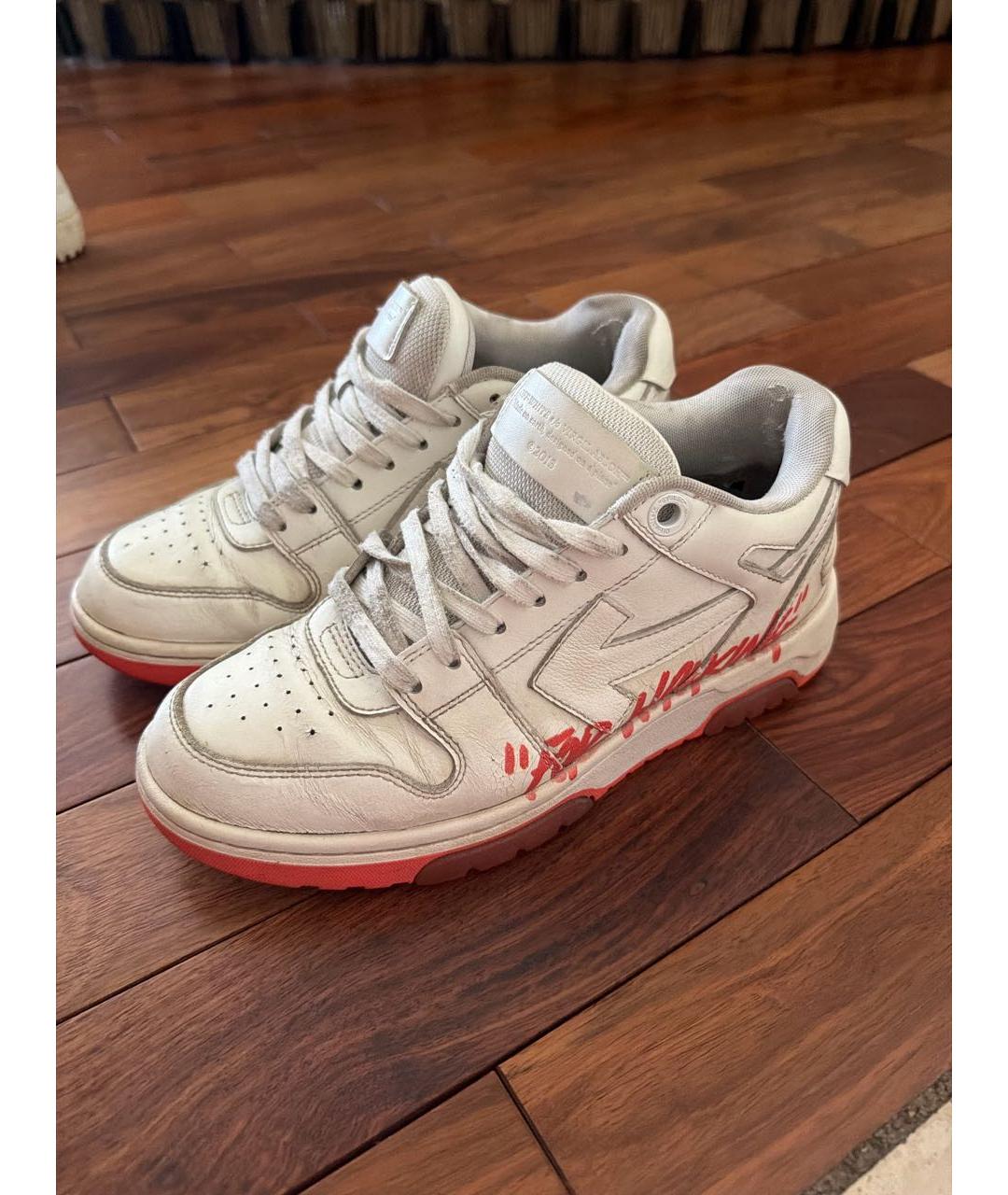 OFF-WHITE Белые кроссовки из искусственной кожи, фото 2