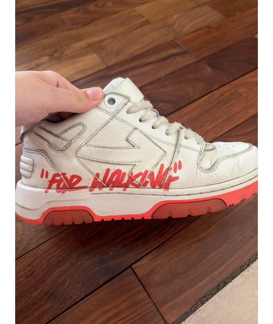 OFF-WHITE Белые кроссовки из искусственной кожи, фото 8
