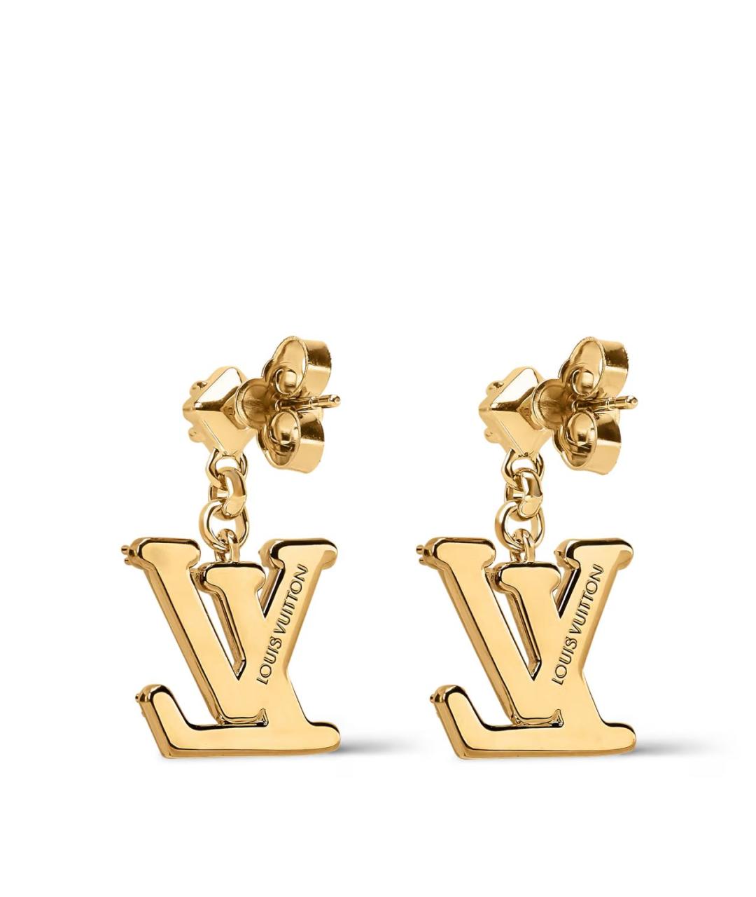 LOUIS VUITTON Золотые металлические серьги, фото 4