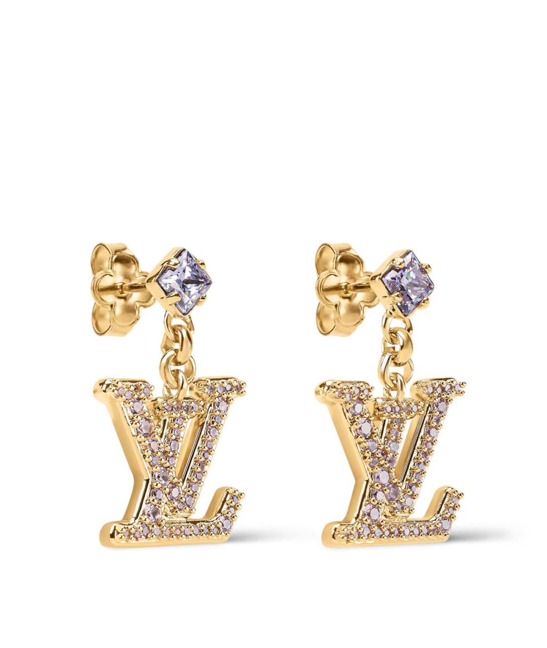 LOUIS VUITTON Золотые металлические серьги, фото 3