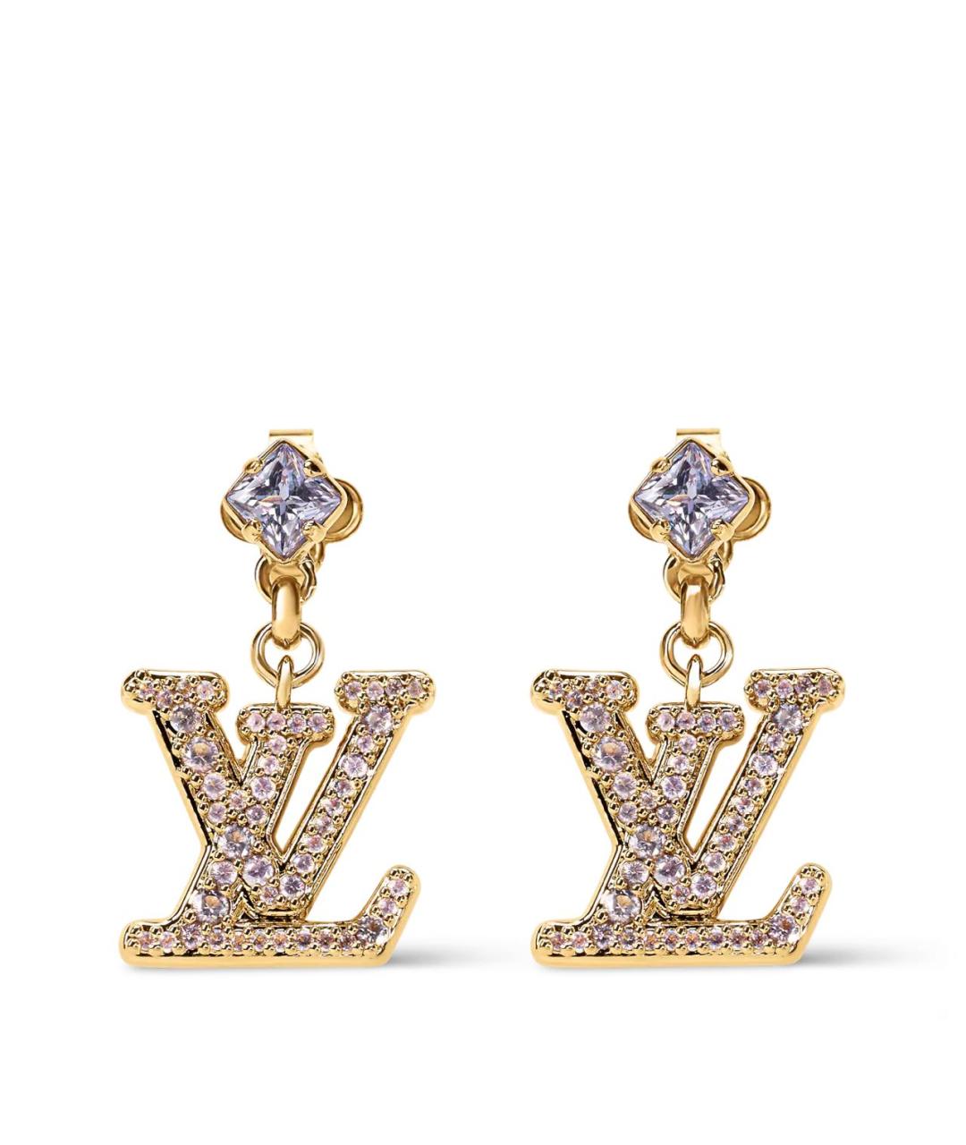 LOUIS VUITTON Золотые металлические серьги, фото 5