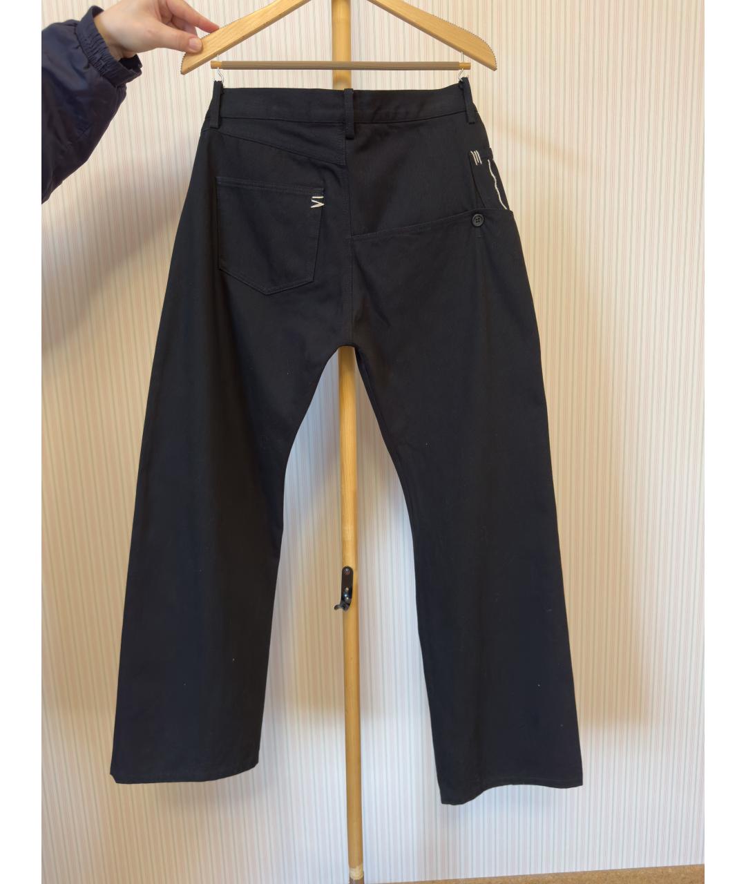 YOHJI YAMAMOTO Черные хлопковые прямые брюки, фото 2