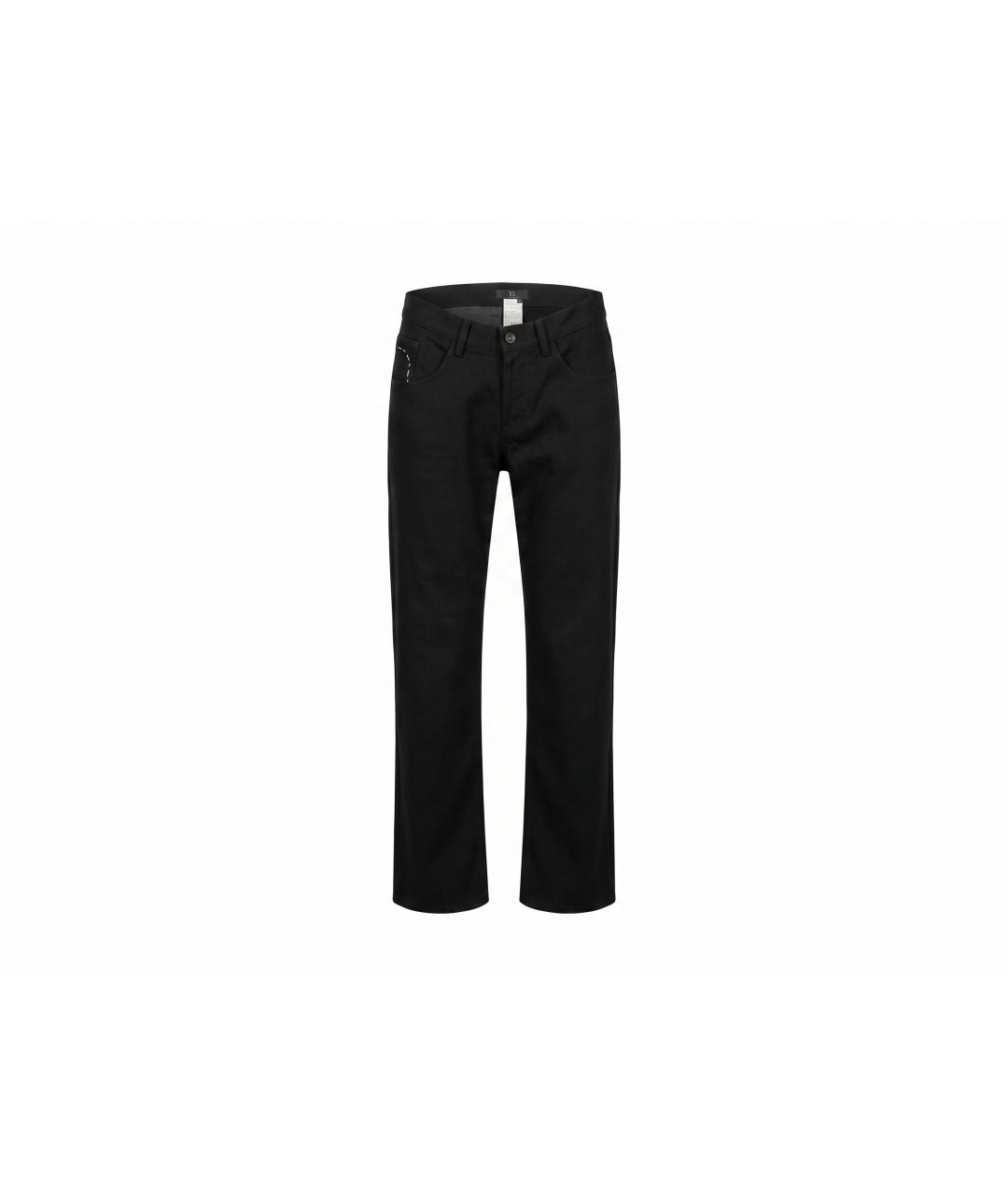 YOHJI YAMAMOTO Черные хлопковые прямые брюки, фото 4
