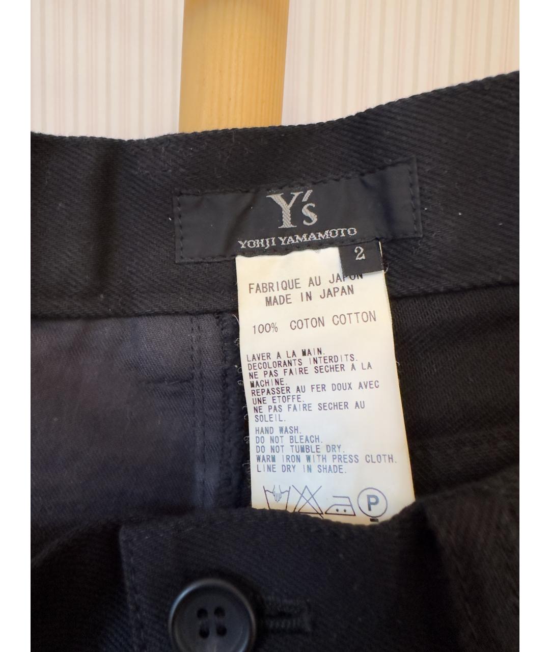 YOHJI YAMAMOTO Черные хлопковые прямые брюки, фото 3