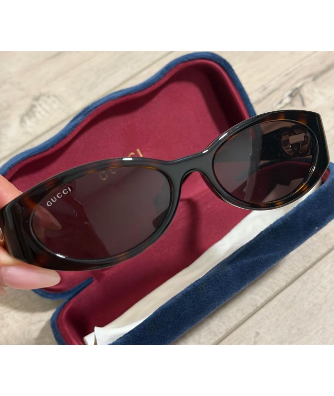 GUCCI Коричневые солнцезащитные очки, фото 5