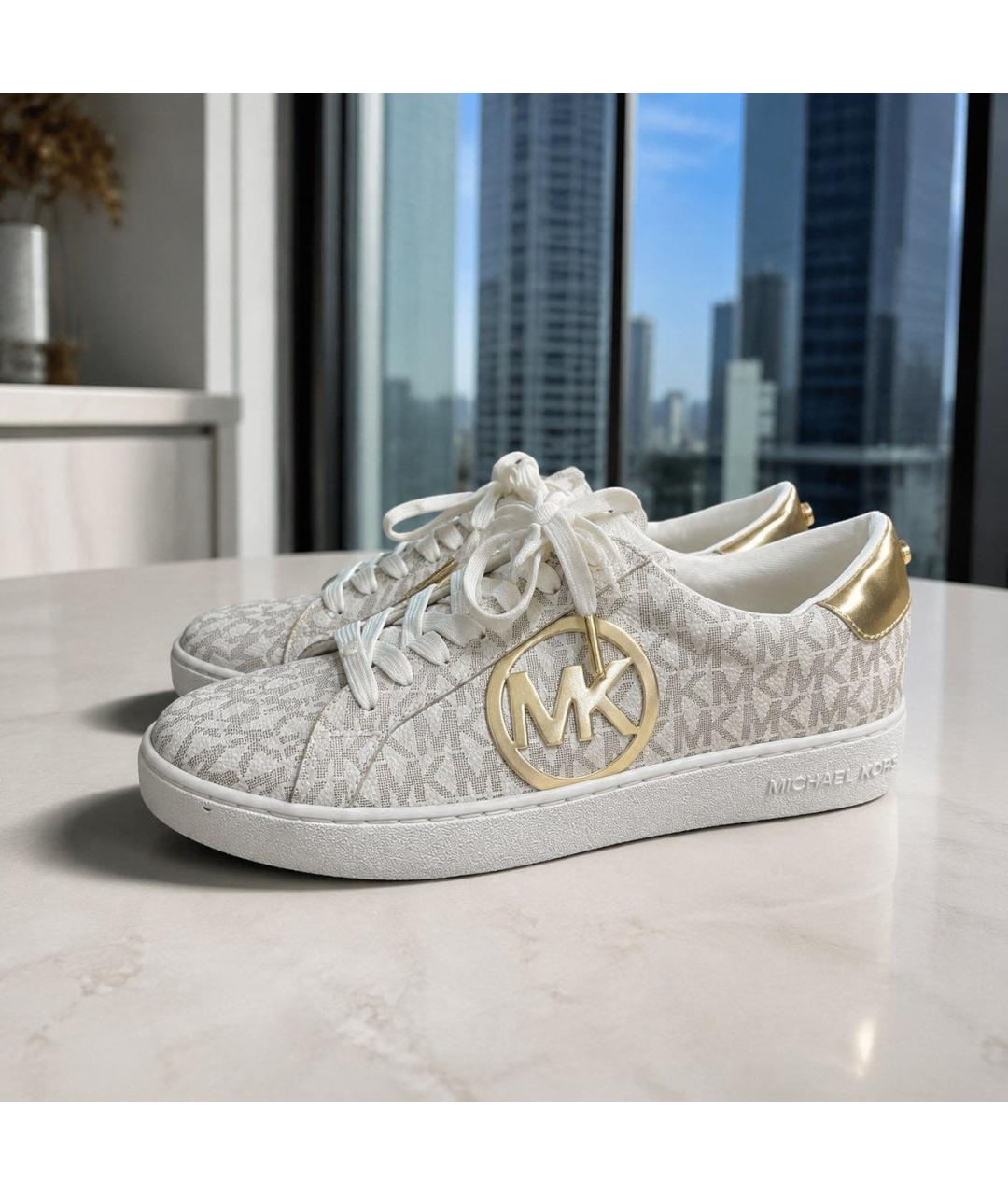 MICHAEL KORS Белые кеды из искусственной кожи, фото 2