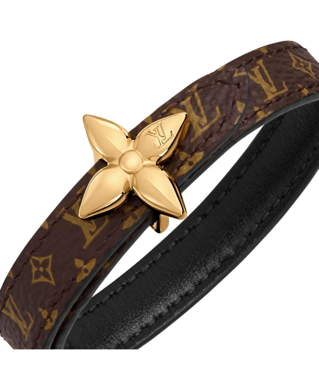 LOUIS VUITTON Черный кожаный браслет, фото 3