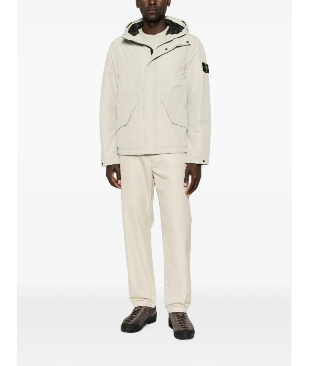 STONE ISLAND Бежевая полиэстеровая куртка, фото 2