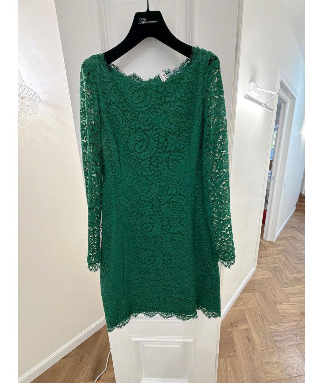 BLUMARINE Зеленое кружевное коктейльное платье, фото 8