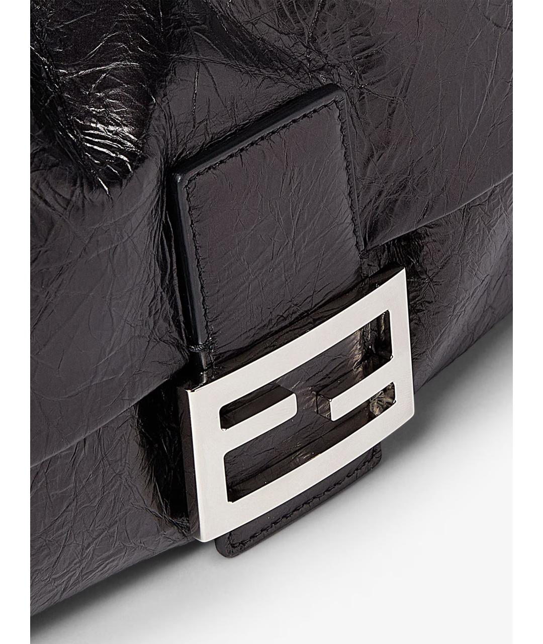 FENDI Черная кожаная сумка через плечо, фото 6