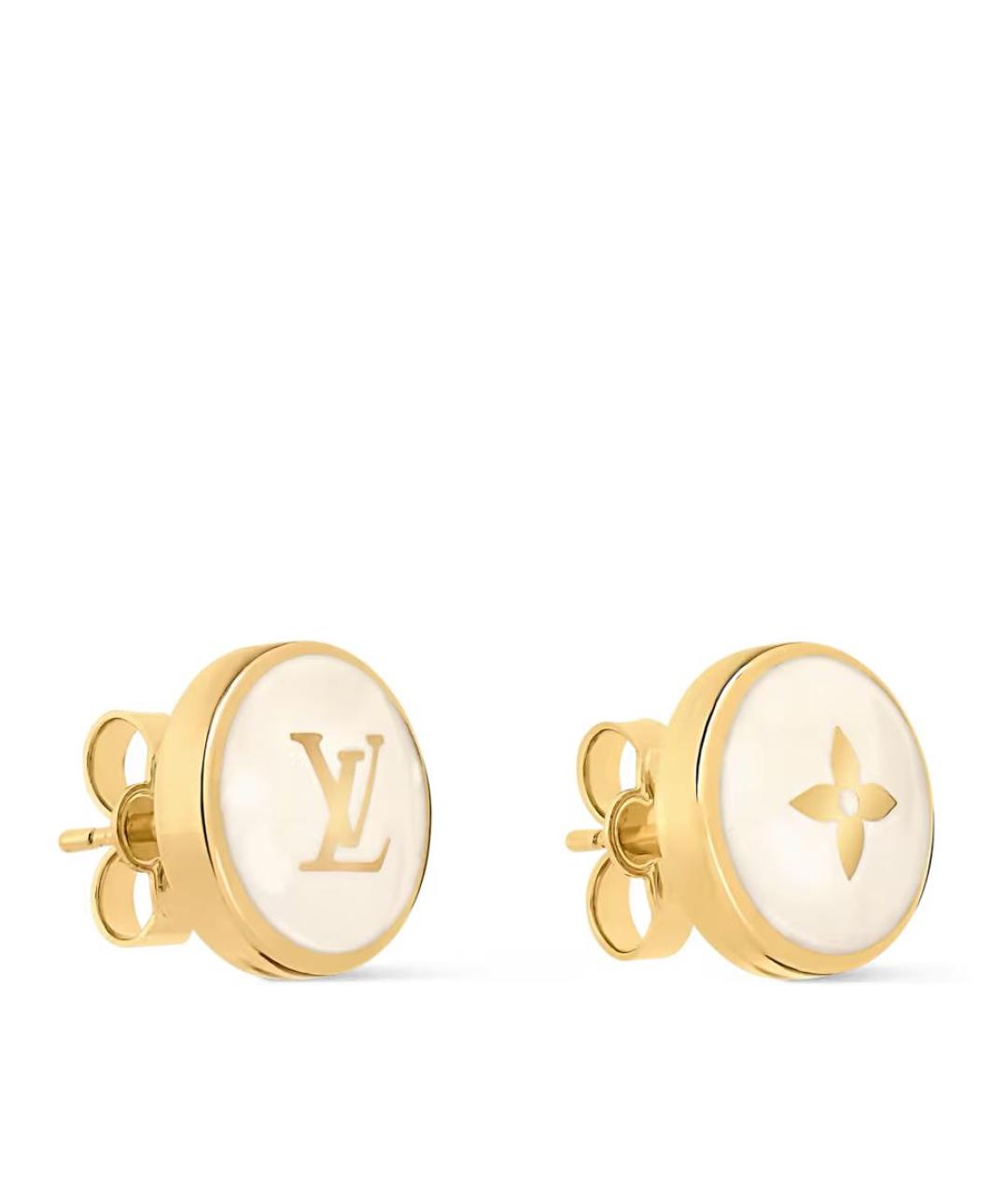 LOUIS VUITTON Белые металлические серьги, фото 3
