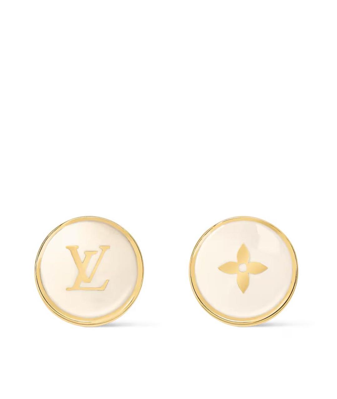LOUIS VUITTON Белые металлические серьги, фото 6