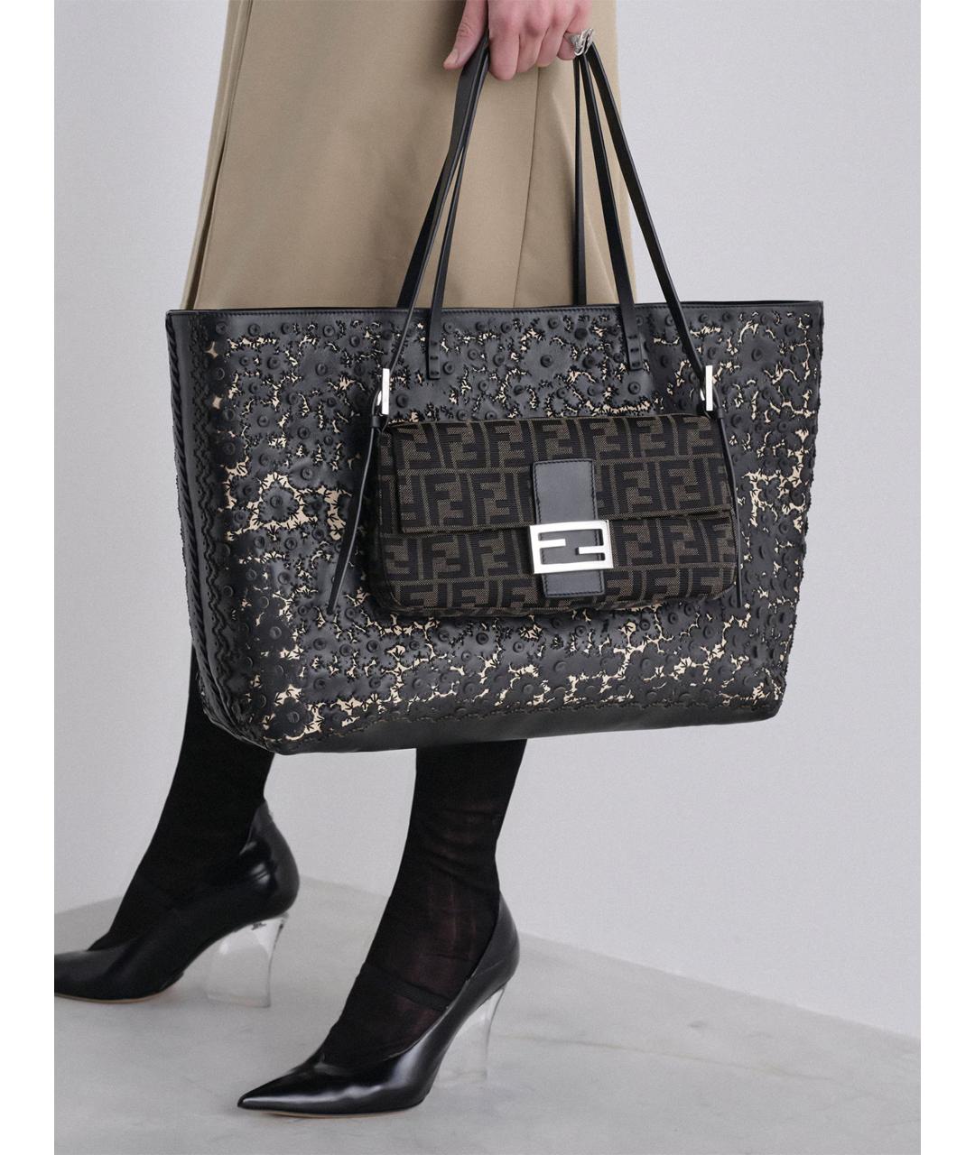 FENDI Коричневая хлопковая сумка через плечо, фото 9
