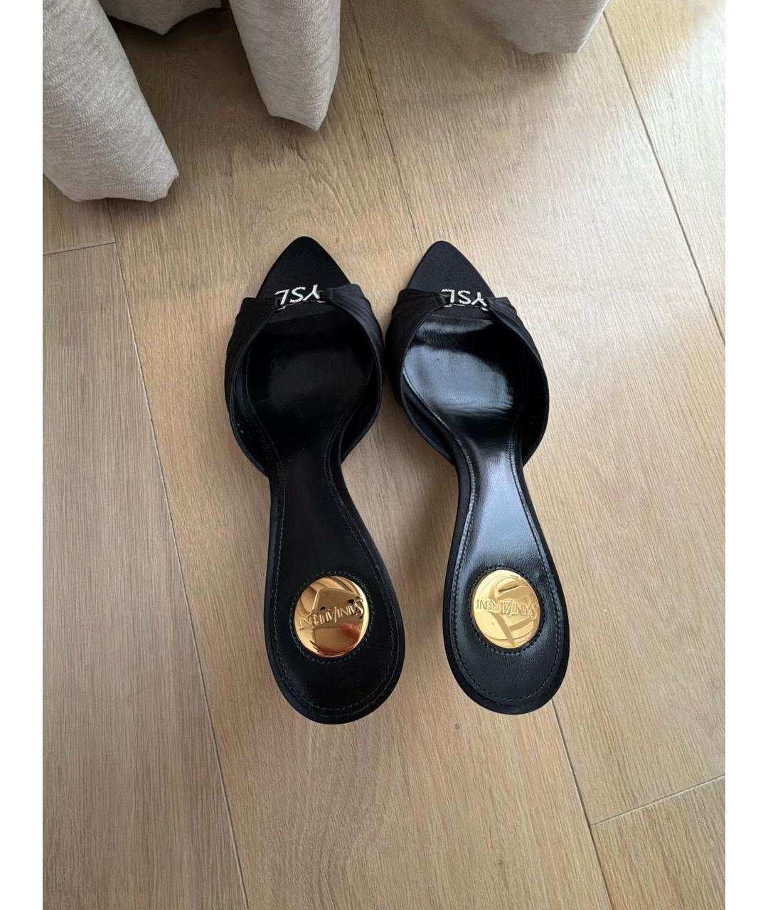 SAINT LAURENT Черные мюли, фото 3