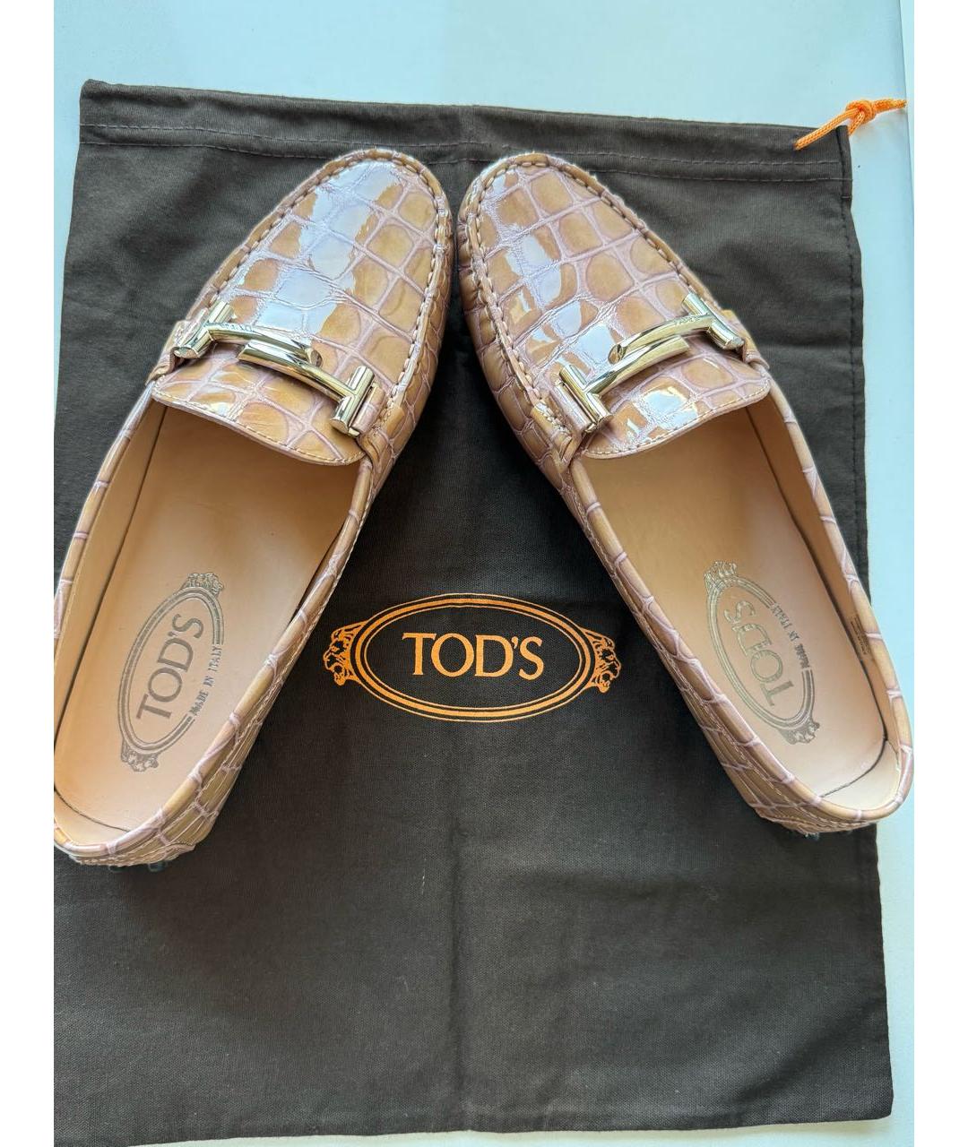 TOD'S Розовые кожаные лоферы, фото 7