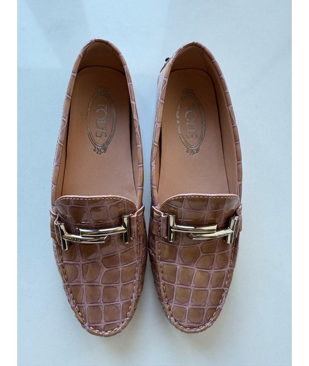 TOD'S Розовые кожаные лоферы, фото 2