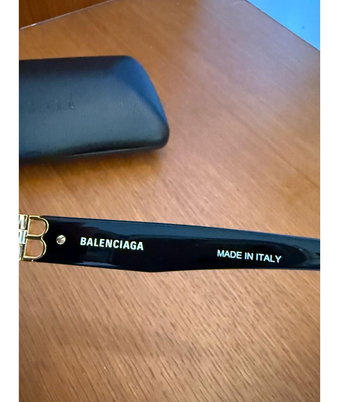 BALENCIAGA Черные пластиковые солнцезащитные очки, фото 3