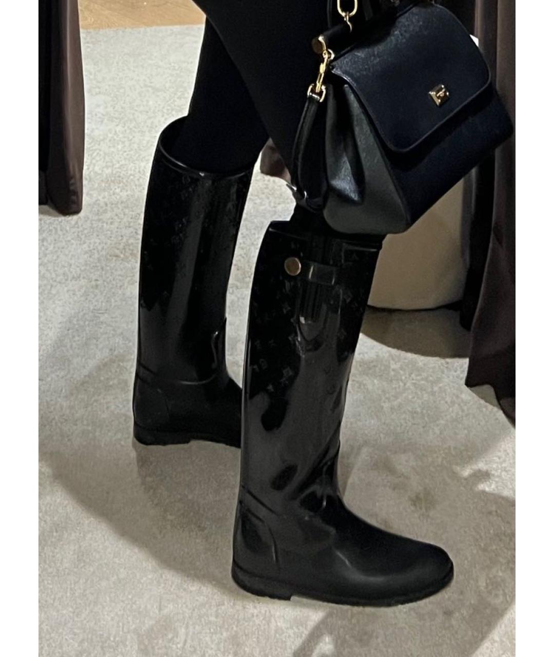 LOUIS VUITTON Черные резиновые сапоги, фото 6