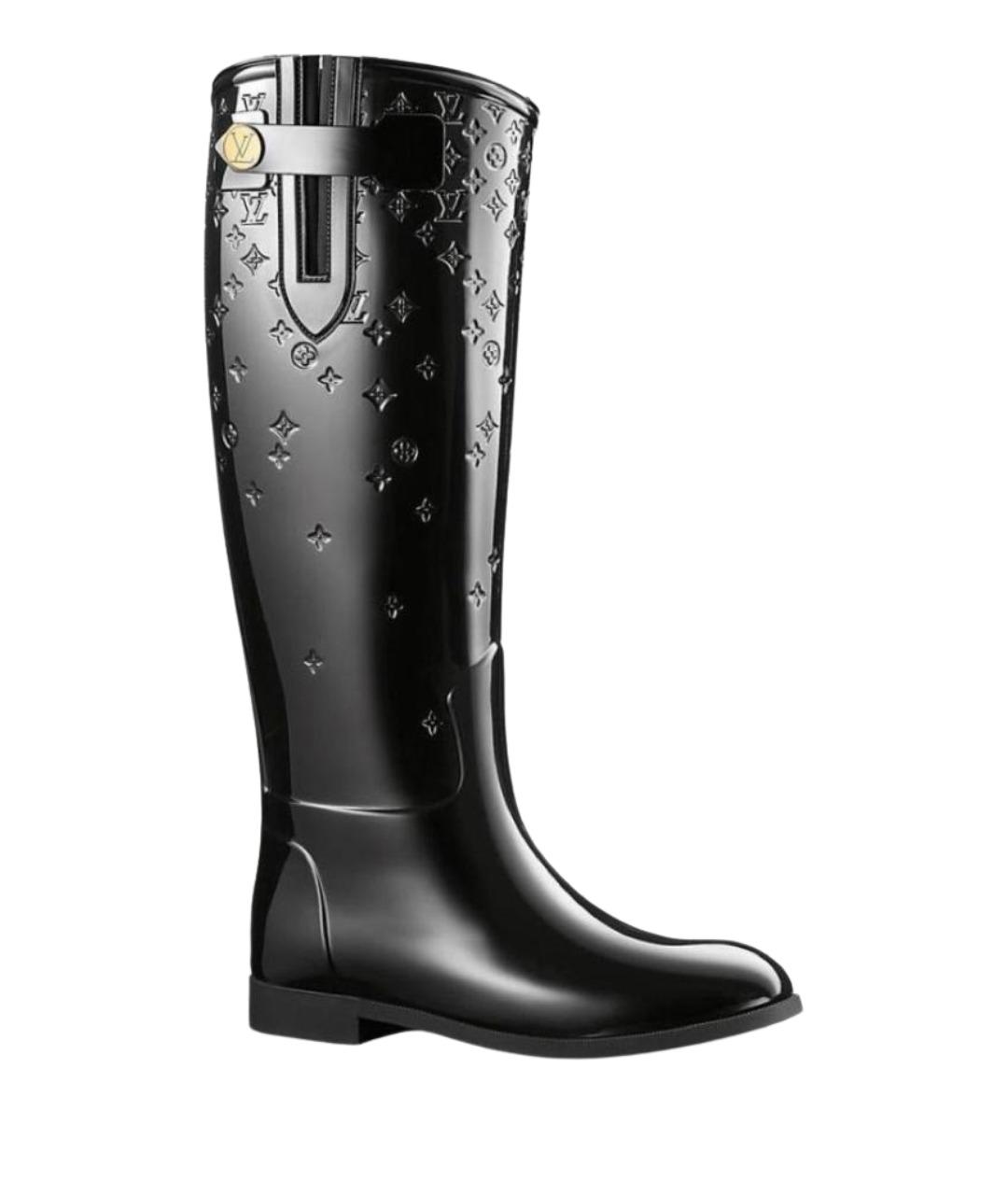 LOUIS VUITTON Черные резиновые сапоги, фото 1