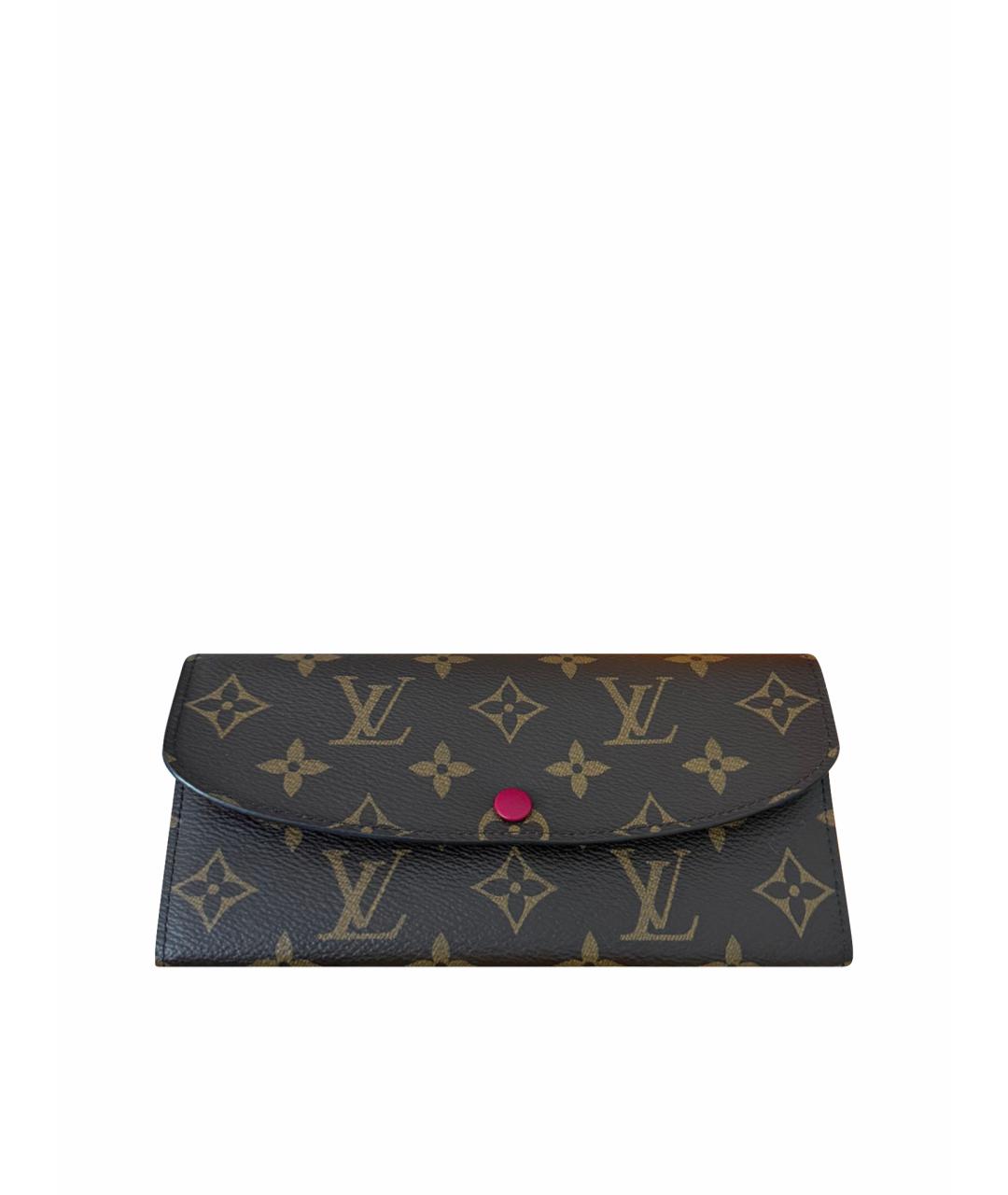 LOUIS VUITTON Коричневый кожаный кошелек, фото 1