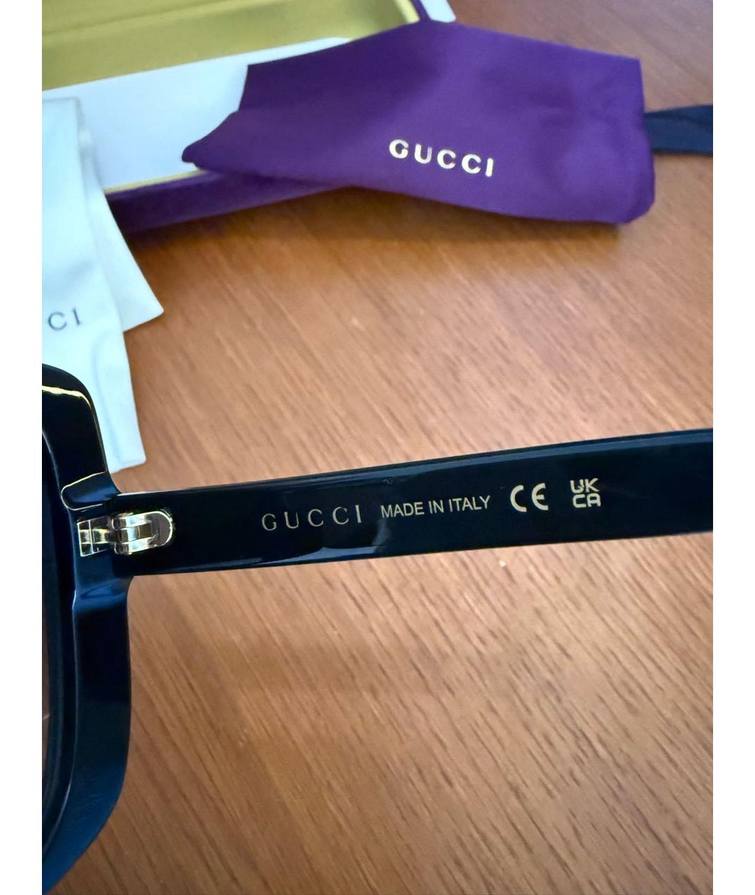GUCCI Черные пластиковые солнцезащитные очки, фото 3