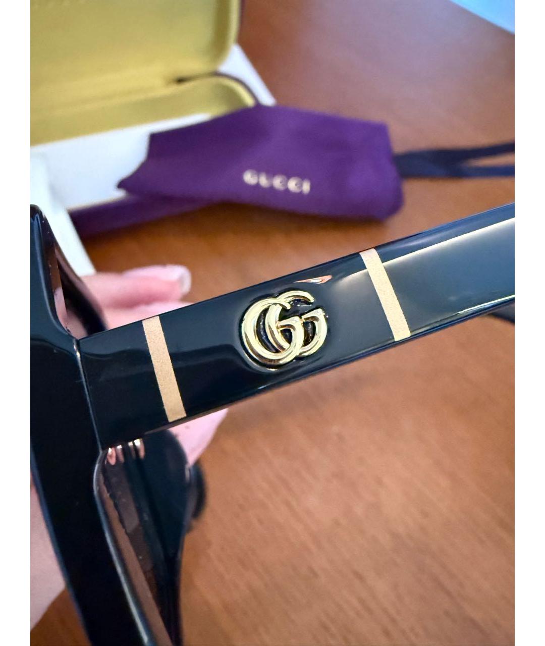 GUCCI Черные пластиковые солнцезащитные очки, фото 2