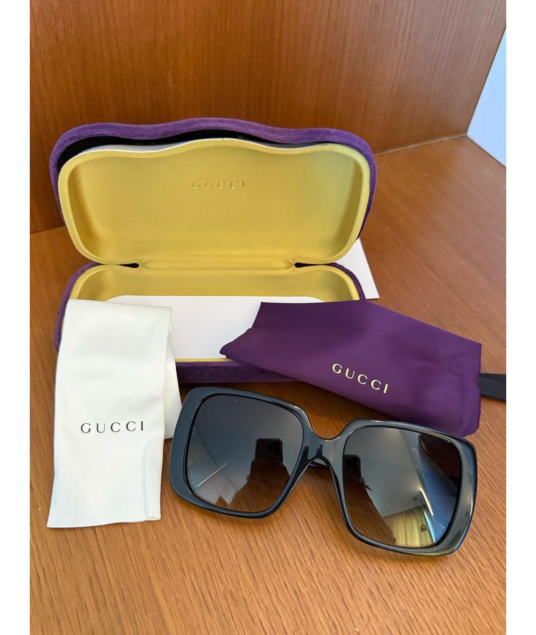 GUCCI Черные пластиковые солнцезащитные очки, фото 6