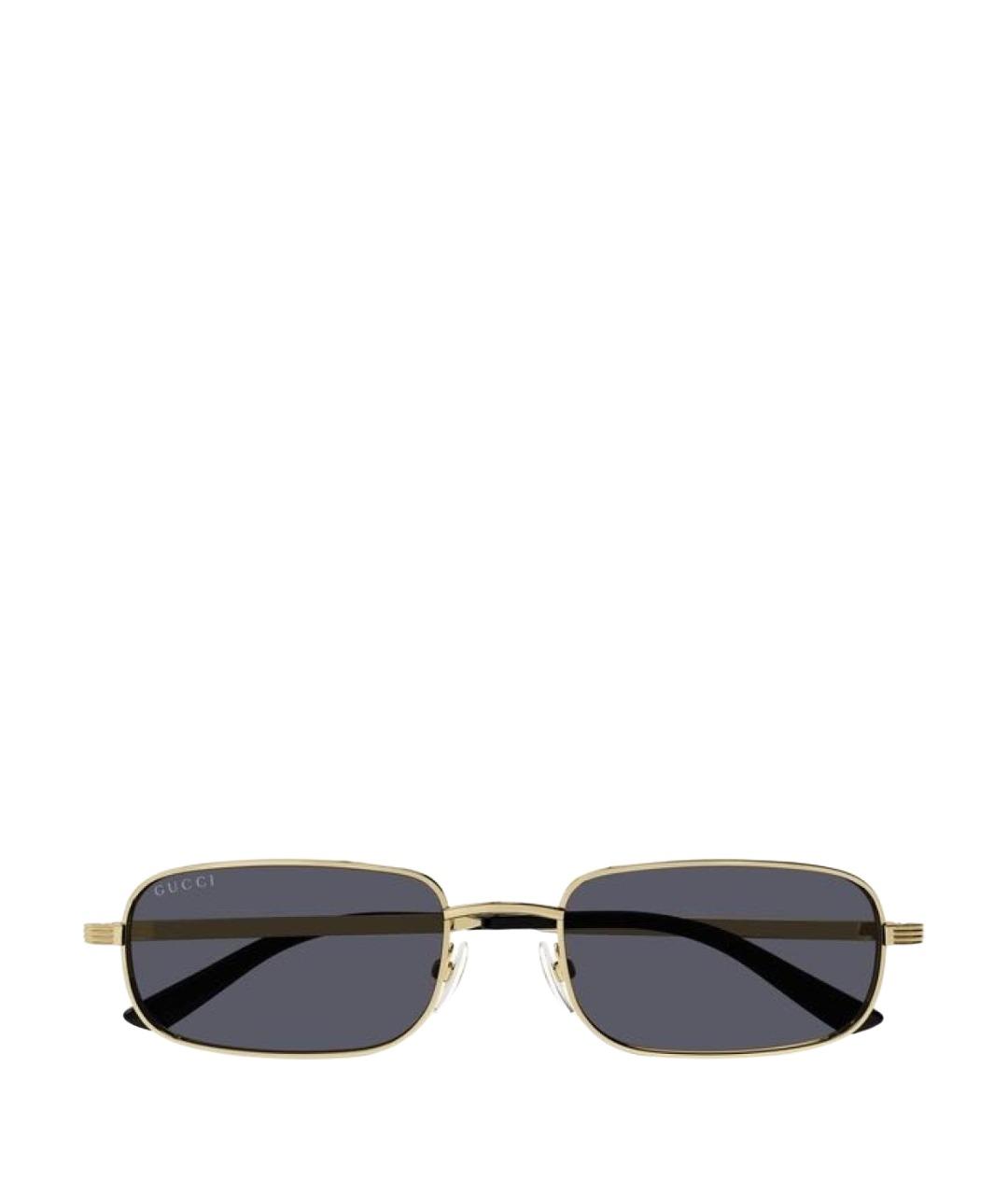 GUCCI Золотые металлические солнцезащитные очки, фото 1