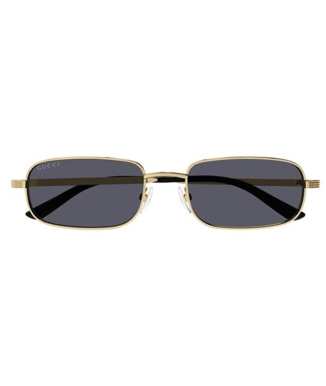 GUCCI Золотые металлические солнцезащитные очки, фото 5