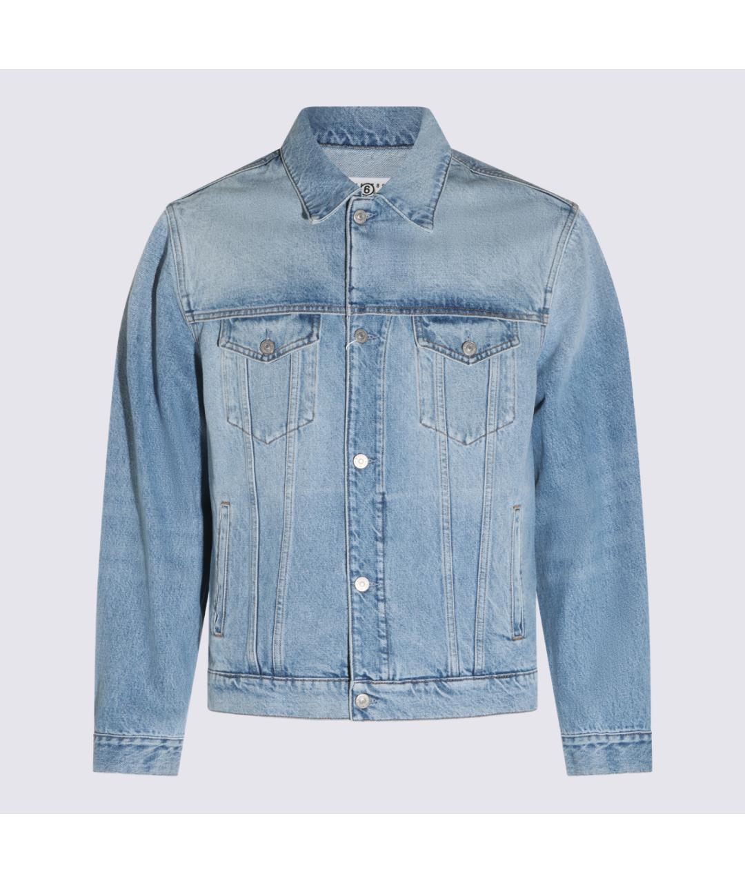 MM6 MAISON MARGIELA Голубая хлопковая куртка, фото 2