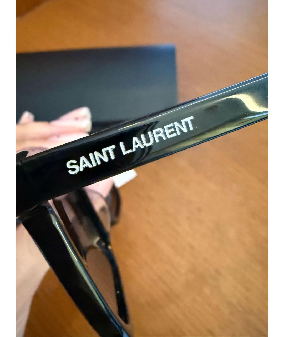 SAINT LAURENT Черные пластиковые солнцезащитные очки, фото 2