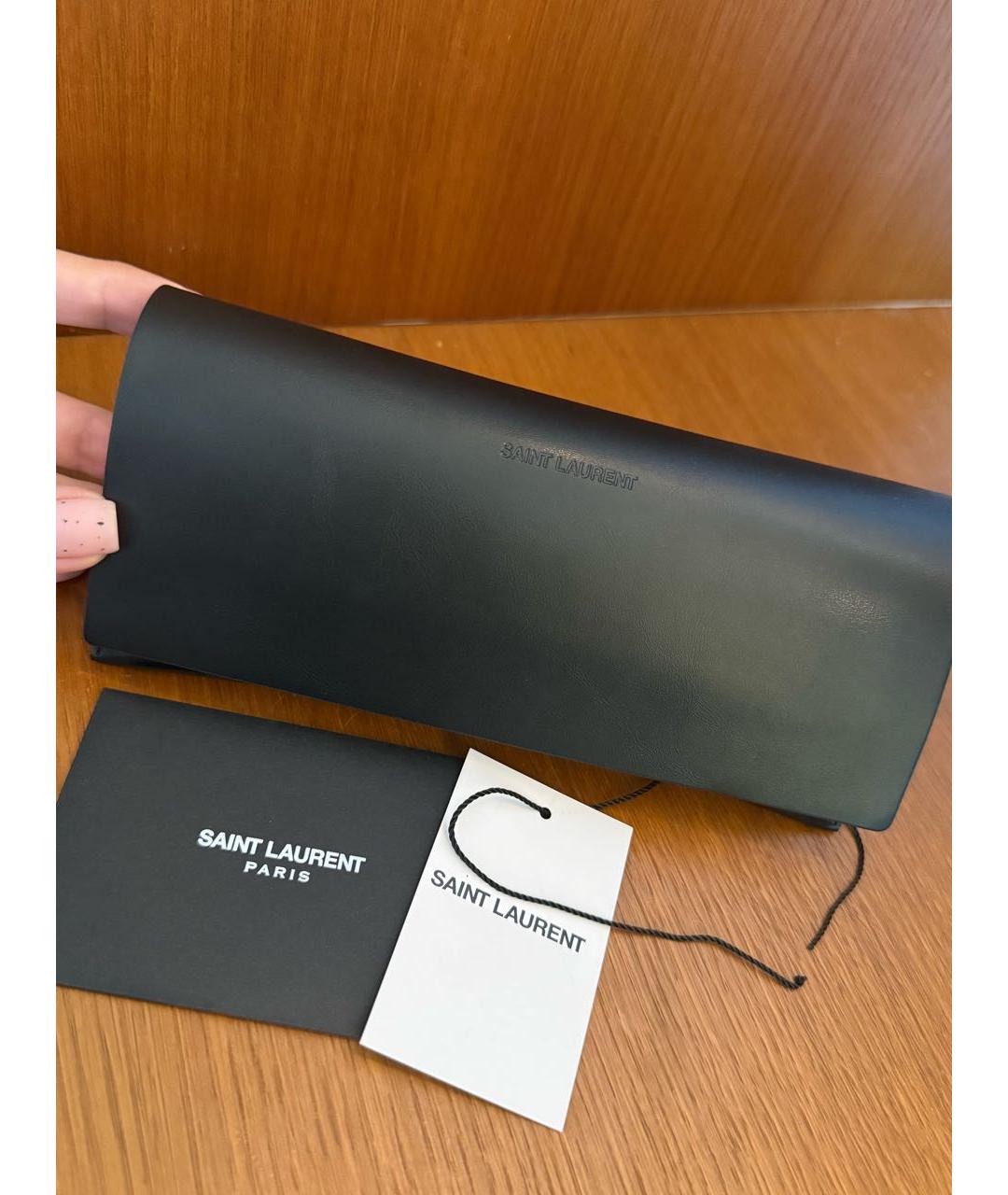 SAINT LAURENT Черные пластиковые солнцезащитные очки, фото 4