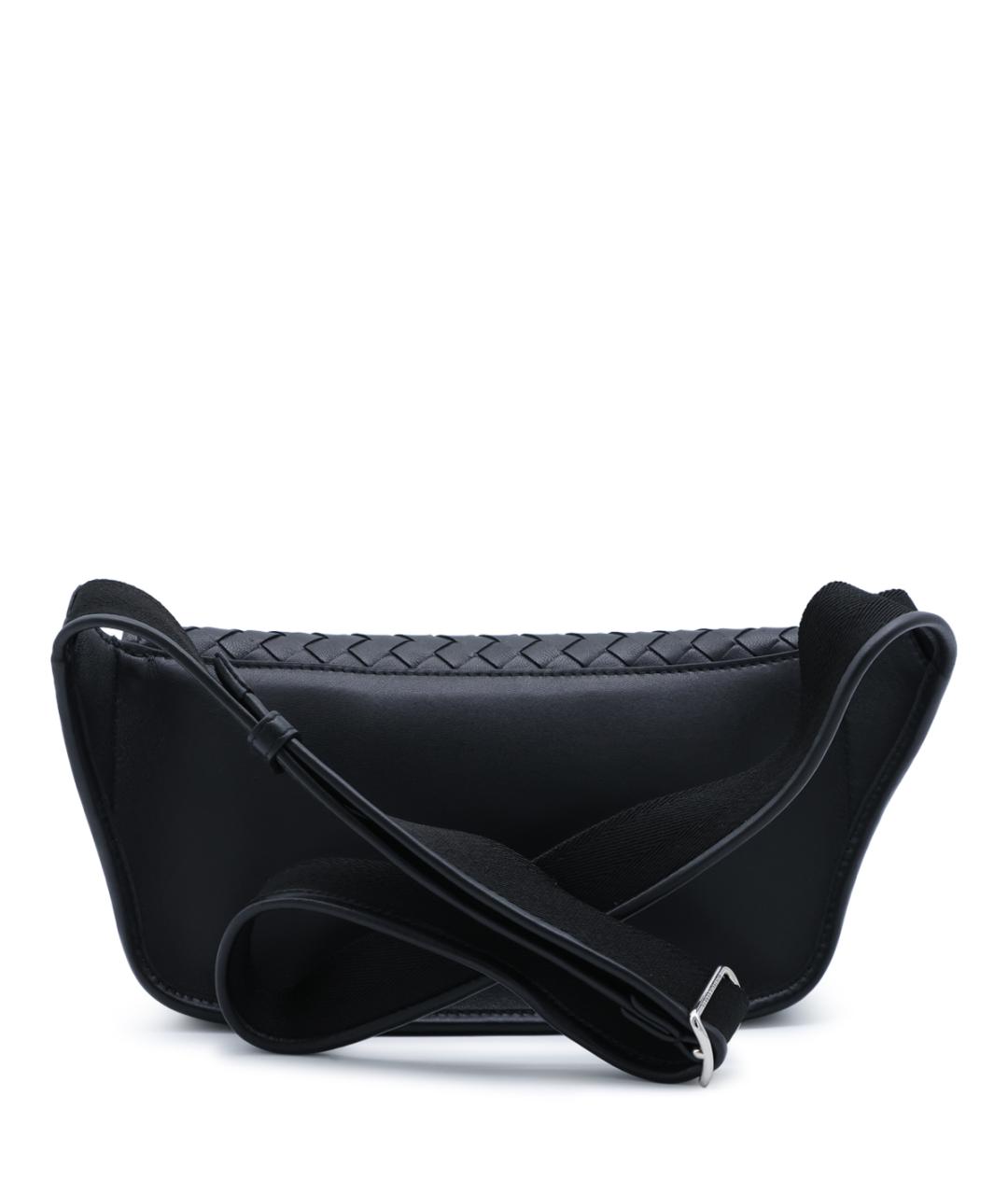 BOTTEGA VENETA Черная кожаная сумка на плечо, фото 6