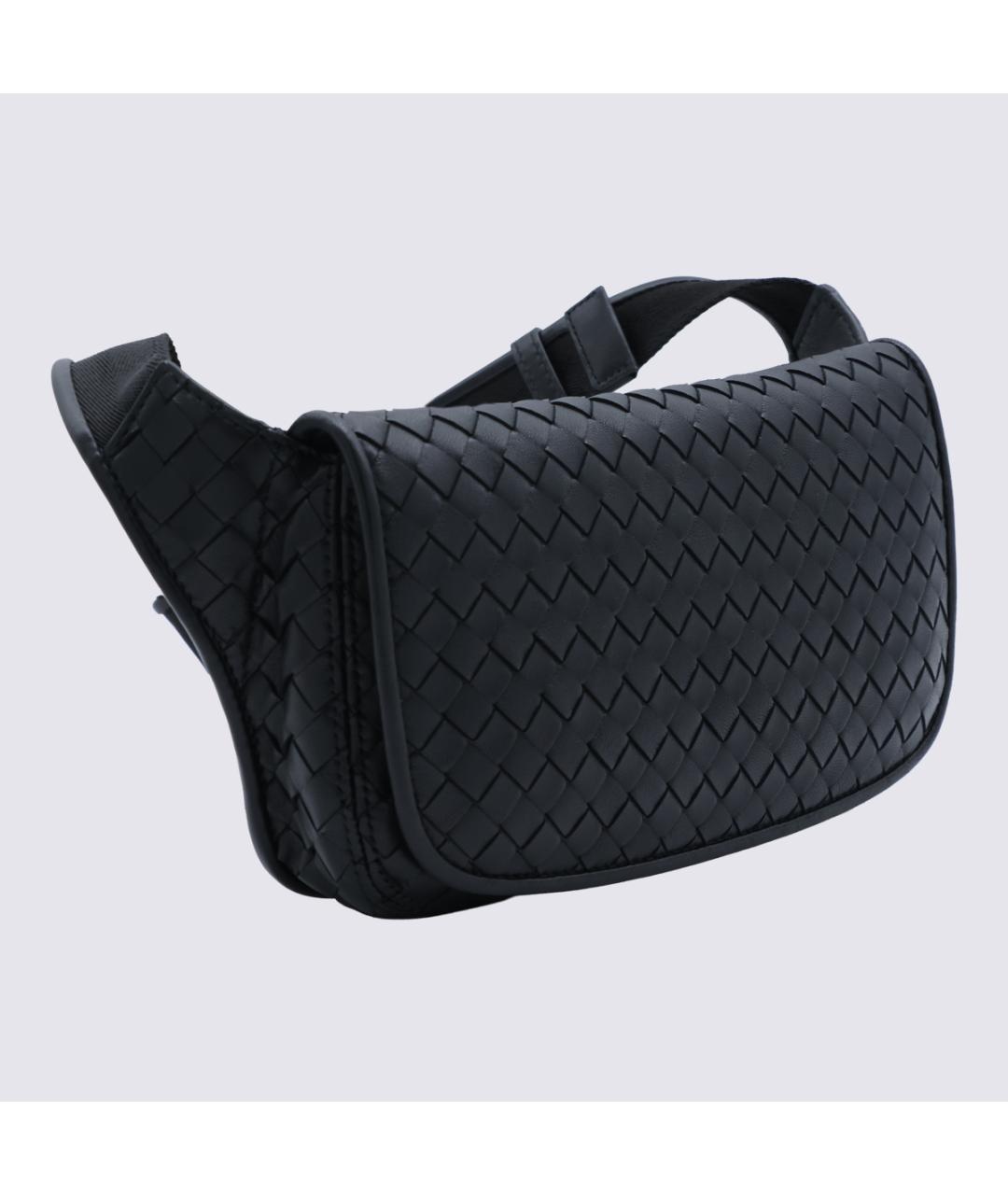 BOTTEGA VENETA Черная кожаная сумка на плечо, фото 3