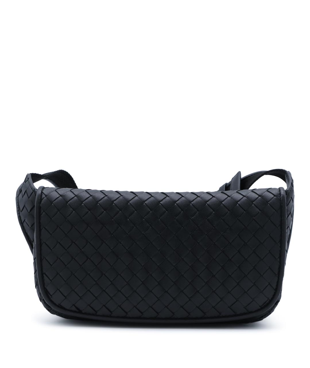 BOTTEGA VENETA Черная кожаная сумка на плечо, фото 1